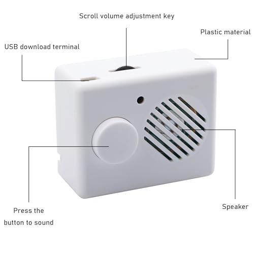 2 Stück Diktiergerät für Stofftiere, 360 Sekunden Aufnahme Sprachmodulfür Teddybär, Soundmodul Bespielbar, Diktiergerät Spielzeug für Personalisierte Aufnahme, DIY-Geschenke