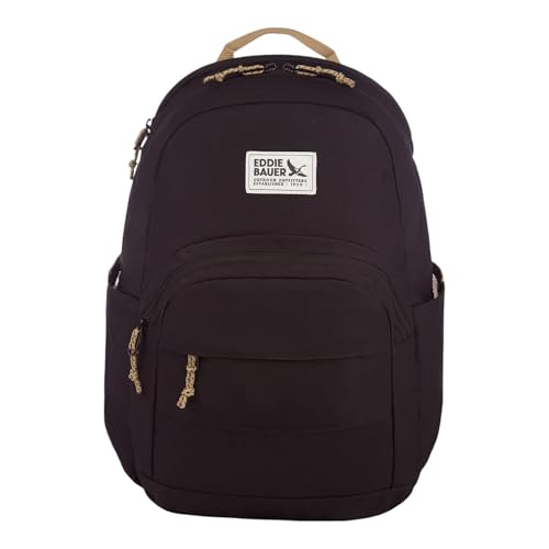 Eddie Bauer Campus Backpack 26L | Everyday Carry | Work | Travel | Commuter | Padded Laptop Sleeve | Stretch Bottle Pockets | Lightweight | Durable - Black