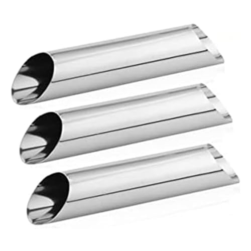 Agwuoetr Pan Brioche Tubos de Cannoli Formas de Cannoli de Acero Inoxidable 3PCS Moldes de PasteleríA Danesa de Cuerno de Crema Antiadherente