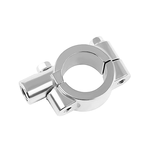 Godimg 10mm Motorrad Spiegelhalterung, Spiegel Lenkerhalterung,Universal 22mm Lenker,Chrom, für Kawasaki Suzuki ATV 4 Wheeler Quad Dirt Pit Pocket Bike Scooter