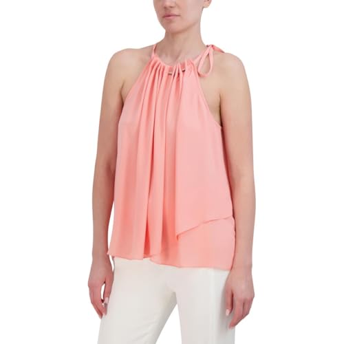 Blouse femme top halter neck sans manches BCBGMAXAZRIA high low