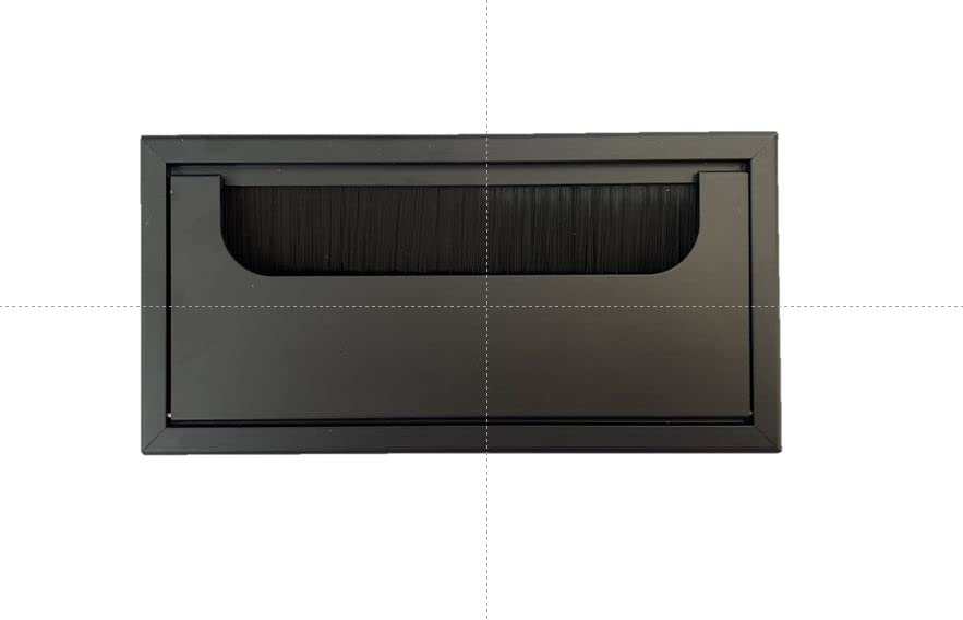 Desk Cable Grommet - Square/Rectangular - White, Black, Aluminium - 80x160/80x80 (Black, 80x160mm)