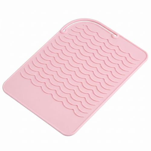 Silicone Heat Resistant Mat Sleeve, Hot Hair Tools Protective Pad, Portable Travel Heat Proof Case for Curling Iron, Hair Straightener, Pink miniatura 2