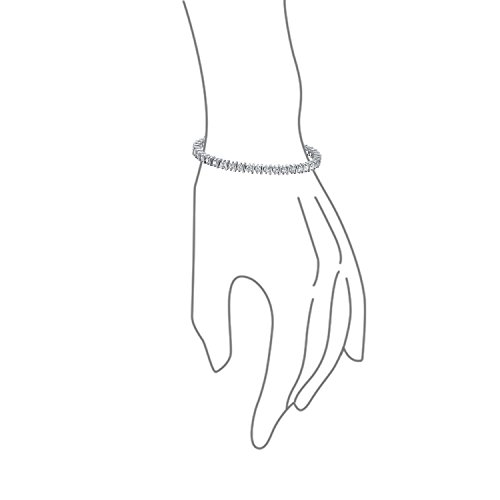 Traditional Bridal Jewelry 20 CT AAA CZ Round Solitaire Tennis Bracelet For Women Wedding & Simulated Green Emerald Cubic Zirconia .925 Sterling Silver Rhodium 7.5,8 Inch2