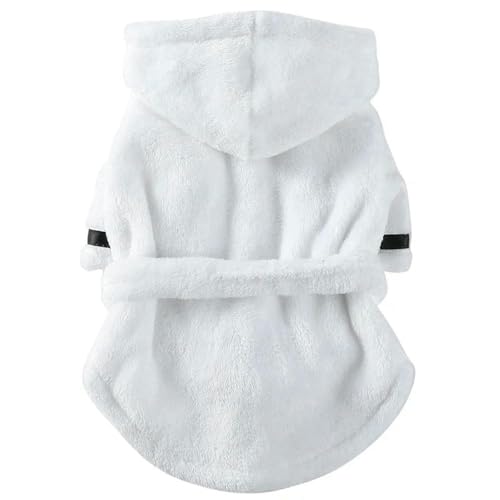 NWSDZXF Albornoz para Perro Pet Dog Batrobrobe Pajamas Sleeping Batter Batter Bath Secy Toilel para Toalla para Gatos De Cachorros Accesorios para Mascotas-Blanco-SG