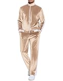 COOFANDY Mens Tracksuit 2 Piece Set Velour Sweatsuit Jogging Suits Full Zip Jacket Pants Outfits