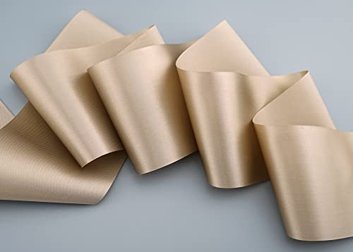 finemark 3 m x 72 mm Satinband Sophie Taupe (105) Satin Tischband Schleifenband ohne Draht breites weiches Band Tischdekoration Tisch Deko Geschenkband mit einseitigem Glanz Cover
