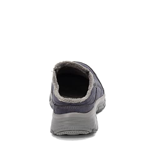 Image of Skechers Women's Clogs - Relaxed Fit: Easy Going - Latte-Twin Gore Open Back Suede Fur Slip-On Clogs with Air Cooled Insole