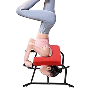 Yoga-Headstand-Hocker, Bench Yoga-Stuhl für Familie und Fitnessstudio, für Yoga-Übungen und Körperheben, Edelstahl + PU, 62 x 48 x 36 cm