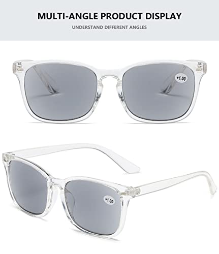 MAGIMODAC Womens Mens Reading Glasses Sunglasses Readers UV400 Protection Transparent 2.0+ - Image 4
