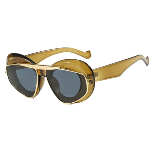 Lunettes de soleil œil de chat steampunk double monture UV400