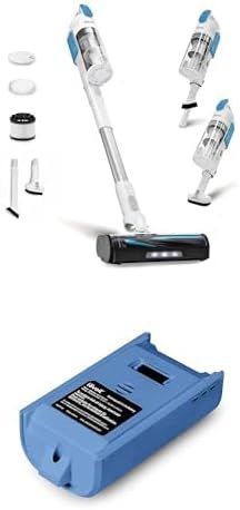 LEVOIT LVAC-200 White＆Blue Cordless Vacuum Cleaner + Replacement Battery, 2200mAh, Up to 50 Minutes Runtime
