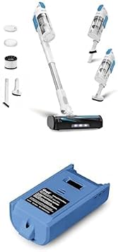 LEVOIT LVAC-200 White&Blue Cordless Vacuum Cleaner + Replacement Battery, 2200mAh, Up to 50 Minutes Runtime