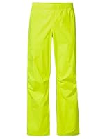 VAUDE Regenhose Herren Drop Pants lI, wasserdichte Outdoorhose für Fahrrad, leichte Überhose, atmungsaktive Fahrradhose, schnell überziehbar - neon Yellow Uni, XL