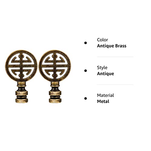 2 Pieces Brass Lamp Finial Oriental Lamp Shade Finial Asian Lamp Finial Happiness Symbol Lamp Shade Decorative Lamp Finial Asian Lamp Decoration (Antique Brass) #TOP7