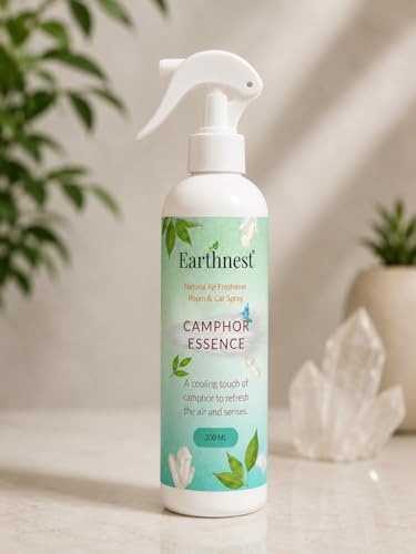 Image of Camphor Essence Air Freshener Spray 200ML | Natural Camphor Room & Car Freshener | Long Lasting Fragrance | Odor Eliminator for Home, Office, Bathroom & Wardrobe