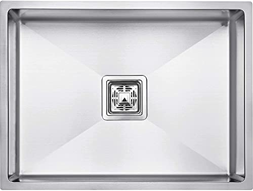 Image of CROCODILE 20x17 Inch 304 Grade Stainless Steel Handmade Kitchen Sink | Single Bowl, Heavy Duty, Anti-Rust, Sound-Dampening Sink for Modern Kitchens