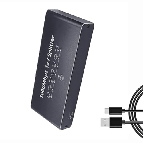 Divisor Gigabit Ethernet de 7 puertos RJ45 y 1000 Mbps para redes domésticas