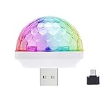 Portable Mini-Größe und einfach zu bedienen: Es wird leuchten und blinken, und Stromversorgung über USB-Ladeanschluss, müssen Sie nur die Disco-Party-Lichter in USB-Ausgang, wie Netzteil, Powerbanks, Computer, Auto, Karaoke-Mikrofon stecken , Smartphone, ect.