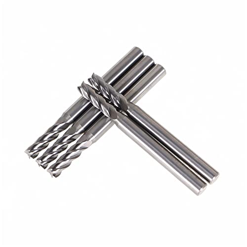 Image of 3 /16 Inch Milling Cutter 4 Slot Carbide End Milling Cutter Suitable for Aluminum Cutting Non-Ferrous Metal Cutting 5 Pieces