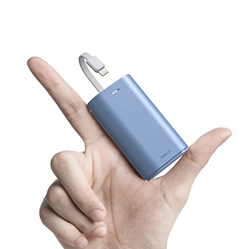 iWALK Portable Charger 9000mAh Ultra-Compact Power Bank with Built-in Cable, Small External Battery Pack Compatible with iPhone 14/14 Plus/14 Pro Max/13/13 Mini/13 Pro Max/12/12/Pro/11/XR/XS/X/8/7/6