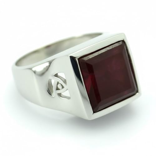 Image of 55Carat Genuine Indian Ruby Ring Handmade Sterling Silver Square Chakra Healing Size 5,6,7,8,9,10,11,12