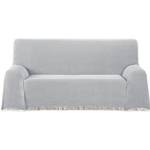 Couvre-lit multifonction toucher extra doux grand jeté de canapé gris