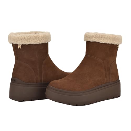 Tommy Hilfiger Women's Pilowi Bootie, Dark Brown Suede 200, 7 by Tommy Hilfiger - Used condition - Image 2