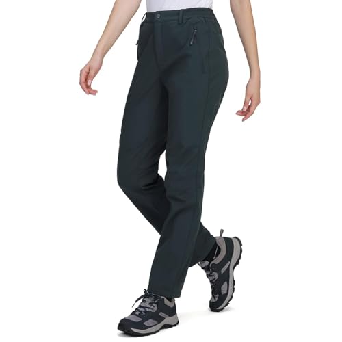 CMTOP Damen Wanderhose Winter - Wasserdichte Thermohose Mit Fleece-Futter