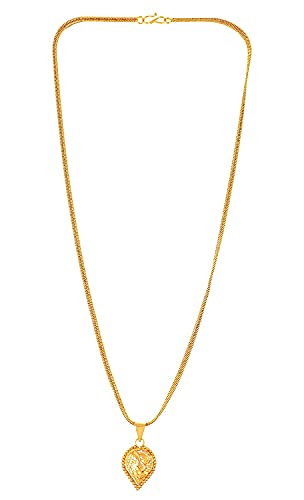 Image of Handicraft Kottage 1gm 22Ct Gold Plated chain with Pendant | latest & Stylish Celebrity Inspired Chain /Necklace /Jewellery Set /Fashion jewellery for Men, Women Boys Girls