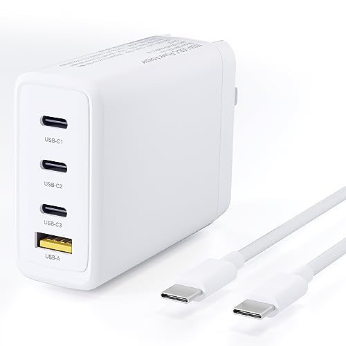 Mac Book Pro/Air Charger,100W GaN USB C Charger,4-Port PD USB Power Adapter,Fast Charging Station,for iPad,iPhone 15 14 13 12 Pro,Galaxy S23 Ultra,Steam Deck,Dell XPS,Google Pixelbook All USB C Device