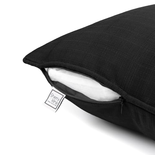 Set 2 Almohadas Rectangulares de Poliéster Negro miniatura 3