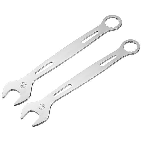 Image of sourcing map 2Pcs Combination Wrench 21mm Metric Super Thin 12-Point Box and Open End Chrome Vanadium Steel Double Ended Spanner Tool for Automotive Furniture Machinery DIY Repair, Silver