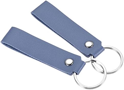 PATIKIL Leather Keychain, PU Circle Keyring Decoration Key Holder Lanyard Strap for Bag Wallet