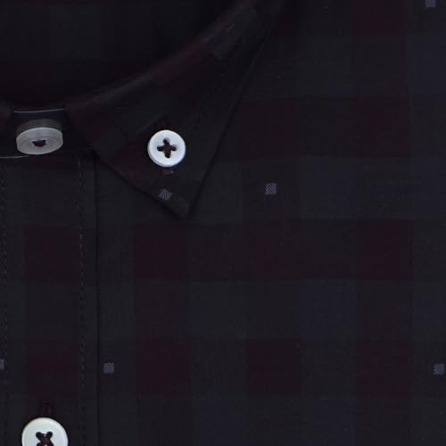 Image of GHPC 100% Cotton Gingham Checks Full Sleeves Regular Fit Formal Shirt for Men