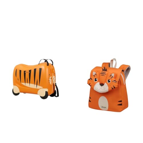 Sammies by Samsonite - Maleta infantil, 45 cm, 23 L y Mochila infantil S, 27,5 cm, 7,5 L - Set completo infantil Tiger Toby