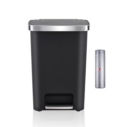 Hybrid Kitchen Trash Can, 51L/14 Gallon Rectangular…