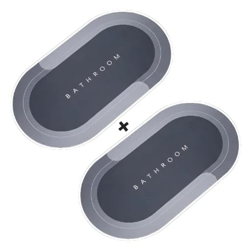 Soft sillicon Super Absorbent Door Mats (40x60) Bath Mat Anti Skid Quick Drying Bathroom & Water Absorbent Carpets Kitchen Entrance Door Mats (Pack of 2)