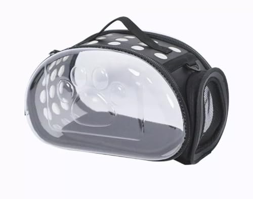 Bolsa Transparente Transporte Cachorro Gato Pet G- Até 10 kg PRETO 43x28x30 cm