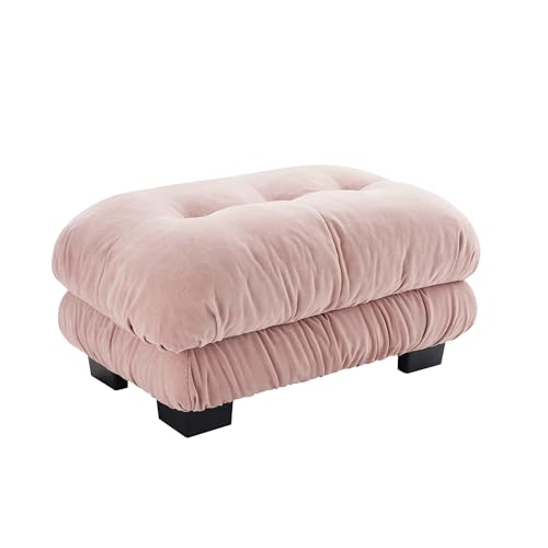 Image of SoarFlash Velvet Sectional Sofa Ottoman, Pink