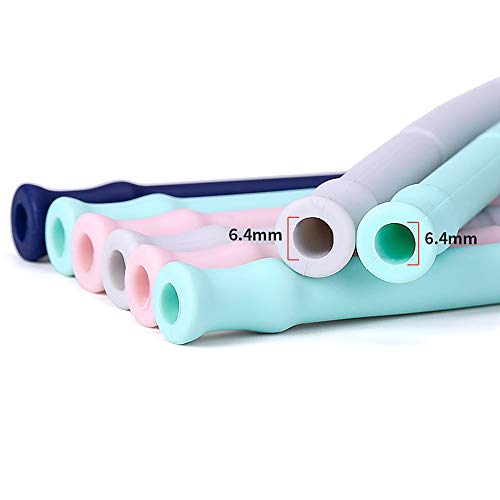 DECDEAL 2 PCS Portátil Dobrável Palhas De Silicone de Grau Alimentício Com Caneta de Armazenamento E