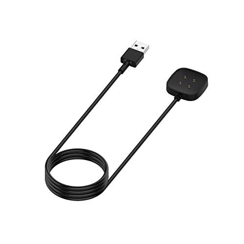 1M USB Charging Cable Watch Magnetic Charger Dock Compatible Charger for Fitbit Versa 3, Replacement Charging Cable Dock Cradle for Versa 3 / Versa 4 / Sense/Sense 2 Smartwatch