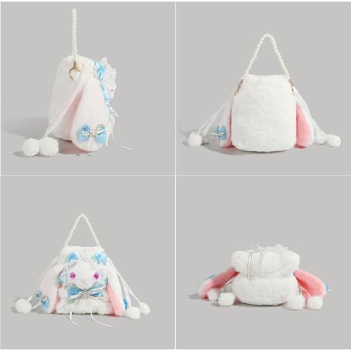 Kawaii Purse Bunny Crossbody Bag for Women, Cute Y2k Anime Purse with Lace Bow, Lolita Accessories Plush Bag Outdoor4