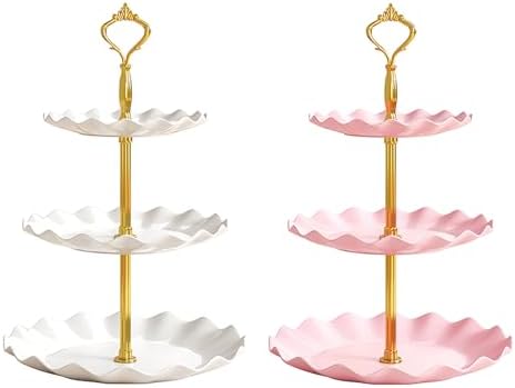 Wutfuooo 3 Pack Tiered Cupcake Stand, Plastic Cupcake Stand Tower, 3 Tier Round Shape Dessert Serving Tray, White Cookie Candy Buffet Stand For Tea Party, Baby Shower, Wedding, Birthday, Christmas - View #7