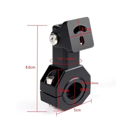 Soporte faro parachoques motocicleta ajustable 360 con abrazadera 6