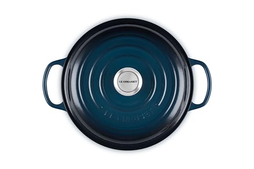 Le Creuset Signature Flache Auflaufform aus emailliertem Gusseisen mit Deckel, 26 cm, 2 Liter, Nuit – Ansicht 2