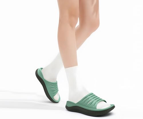 Image of GPOS Womens Recovery Slides Sandals with Orthotic Plantar Fasciitis Relief Comfortable Athletic ladies Sandals with Thick Cushion Sole for Indoor Outdoor