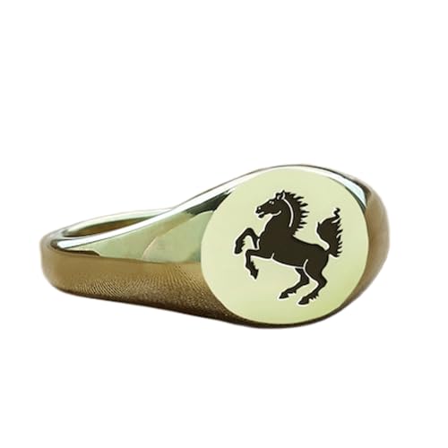 Bague cheval ronde argent sterling 925 plaqué or hypoallergénique