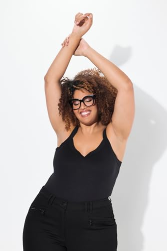 Ulla Popken Spaghetti-Top Magliette, Schwarz, 60-62 Donna - 3