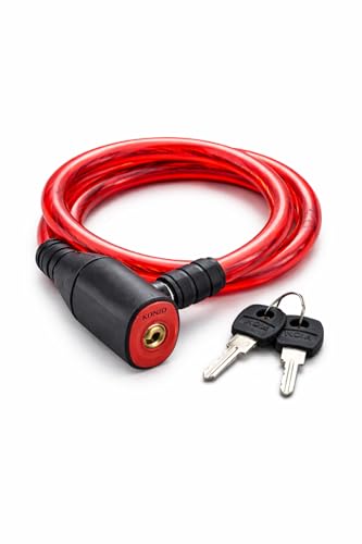 Image of Heavy Duty Cable Lock Anti-Theft Safety Lock with 2 Keys for Helmet, Cycle, Luggage & Bicycle (Pack-1)(Red).